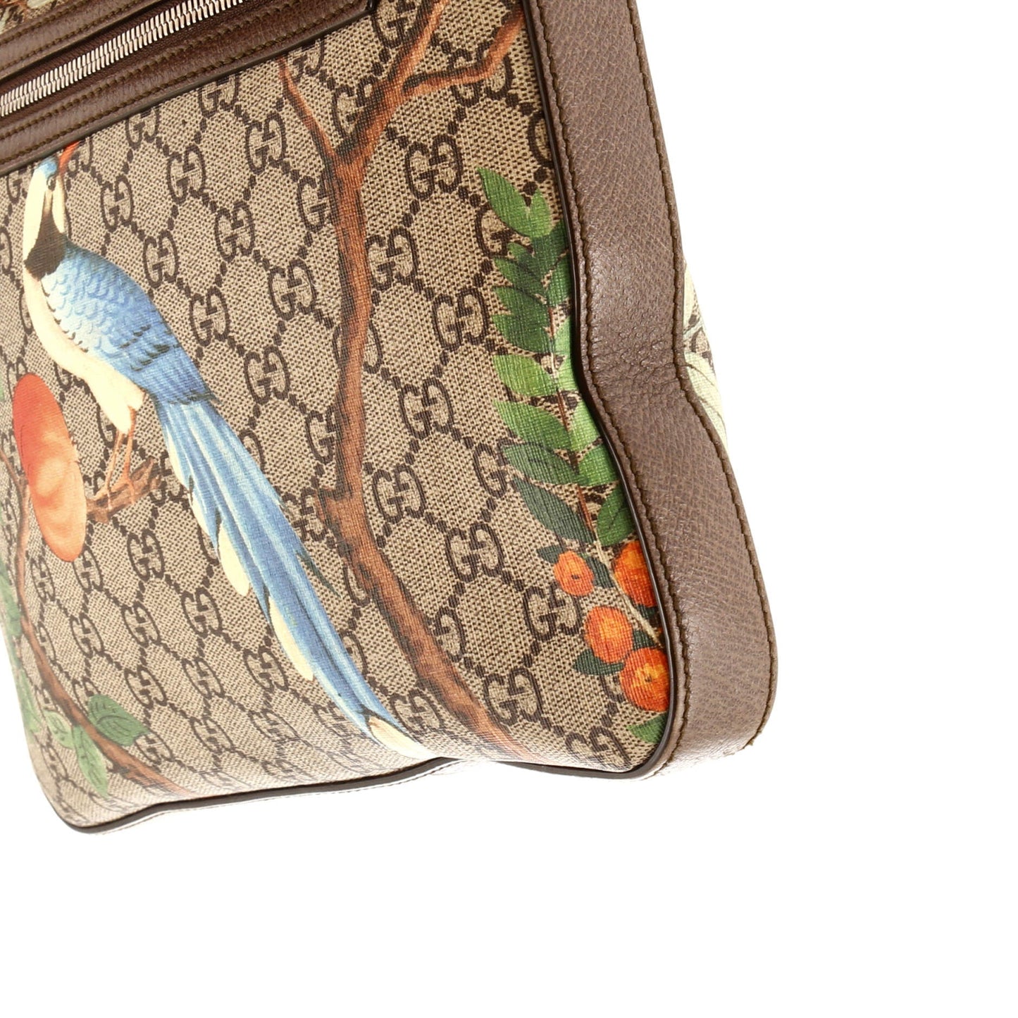 Front Zip Messenger Tian Print GG Coated Canvas Medium