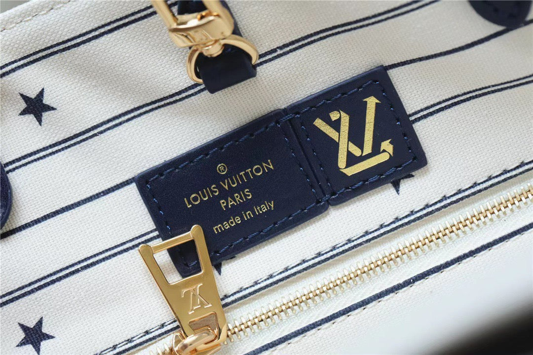 LV Onthego GM Monogram Giant And Raffia White/ Black For Women,  Shoulder And Crossbody Bags 41cm/16.1in LVÃ‚Â 