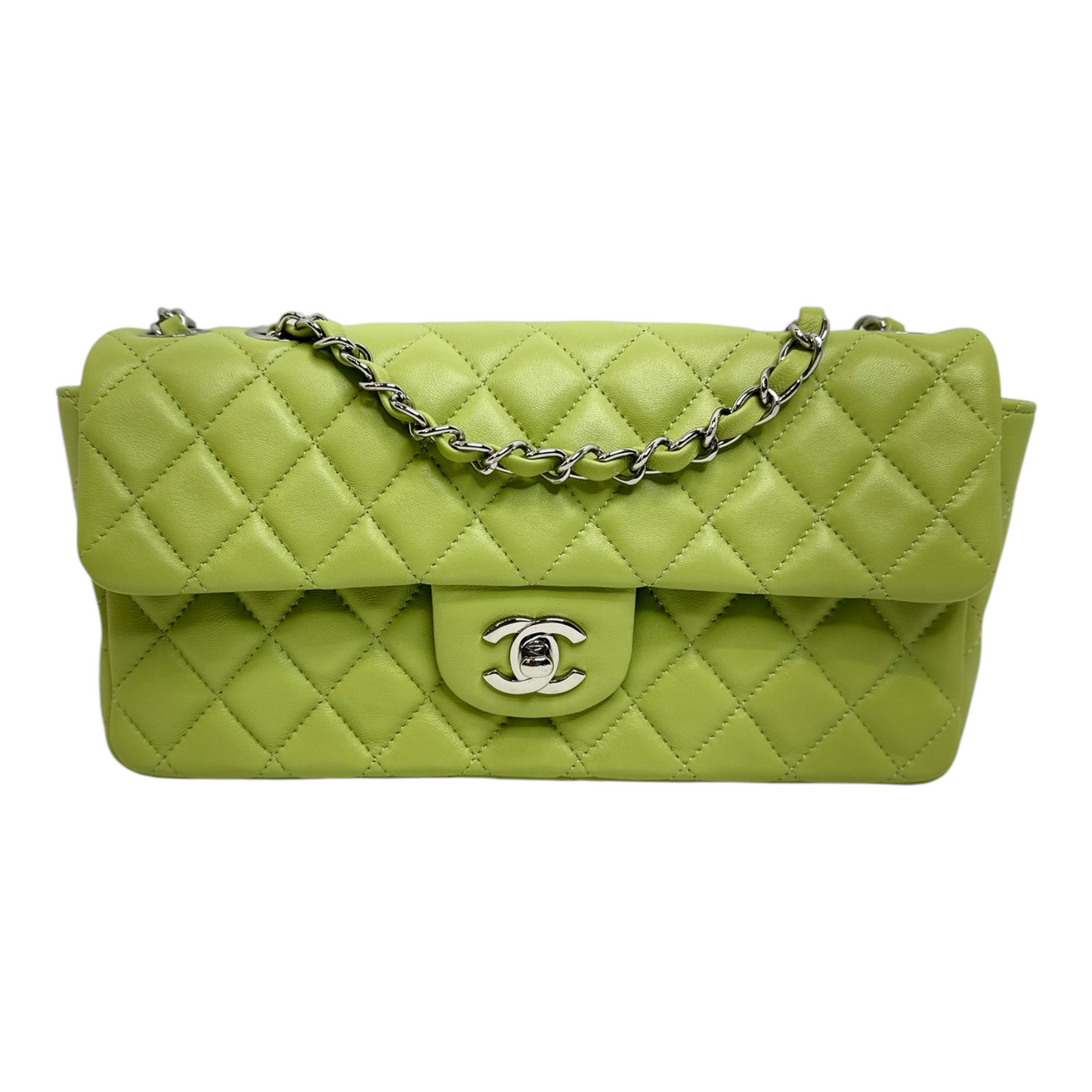 Chanel Green Lambskin East West Bag