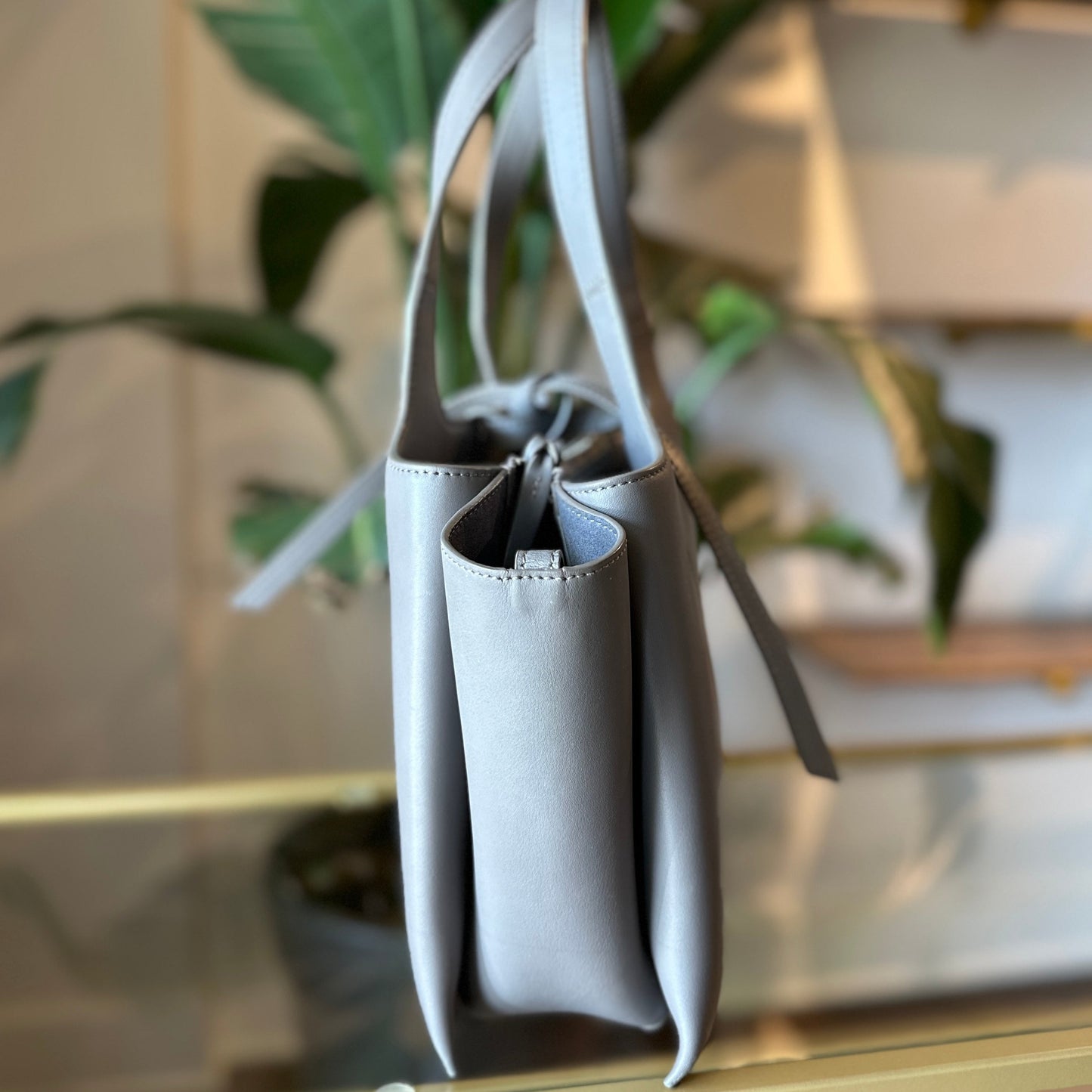 CELINE Tri-fold Medium Grey Shoulder Bag