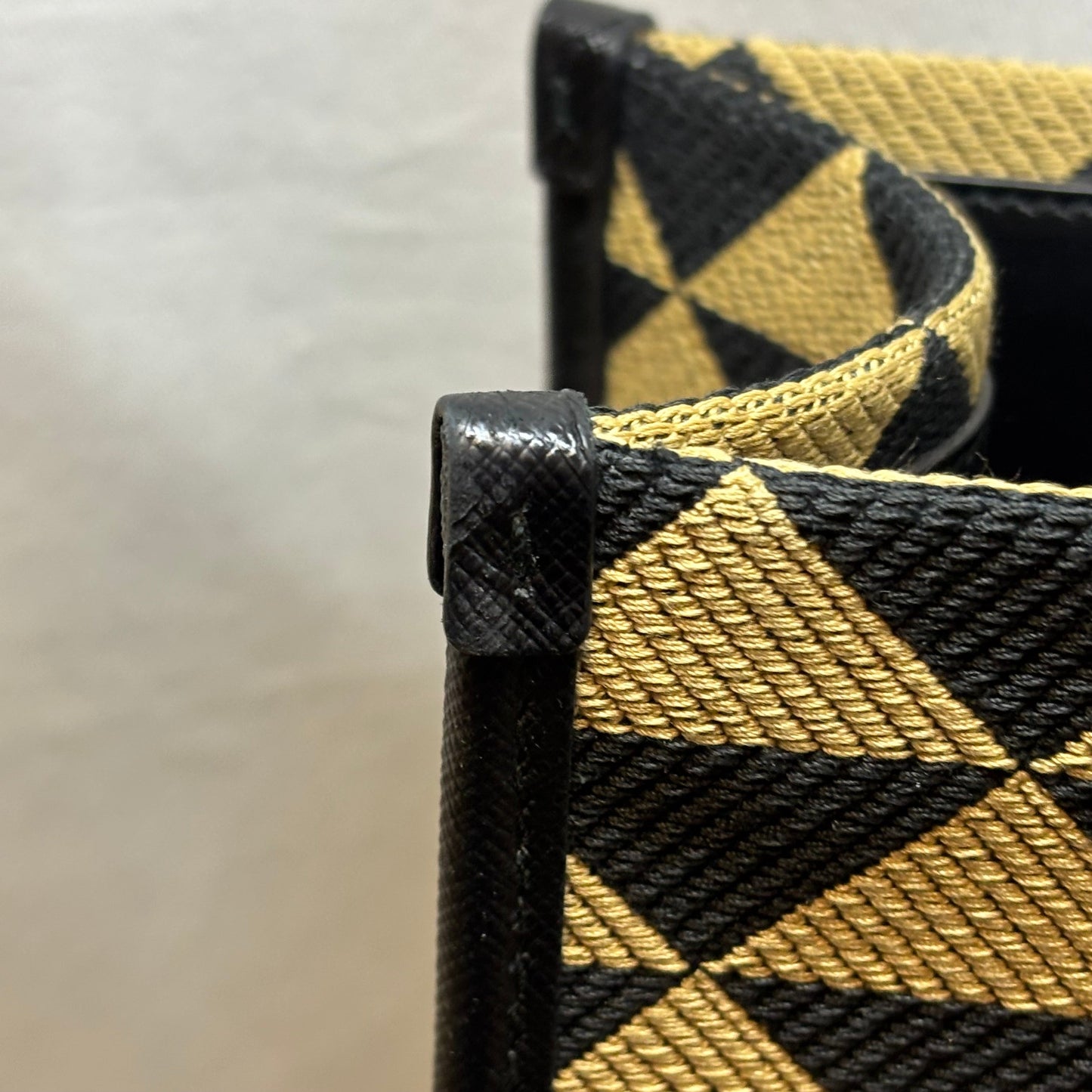 PRADA Large Symbole Embroidered Fabric Tote Bag