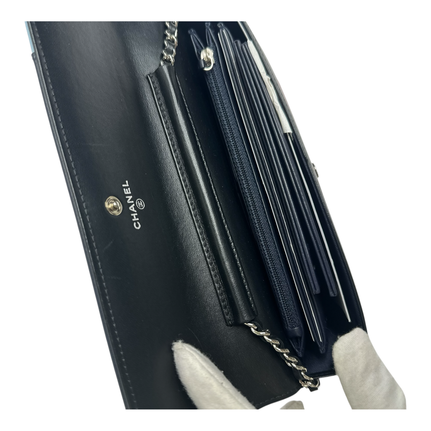 Chanel Airlines Lambskin Wallet On Chain WOC Blue Black Red