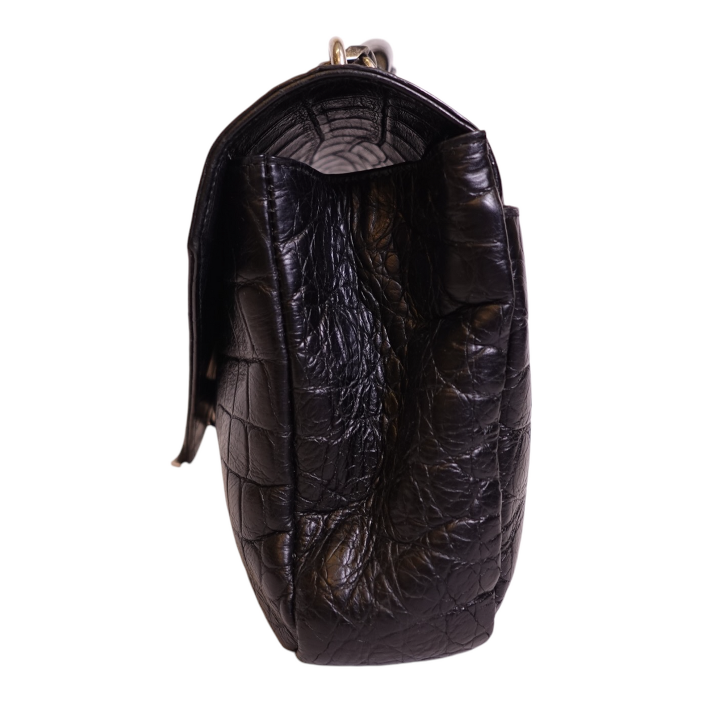 YSL Crocodile Embossed College Bag