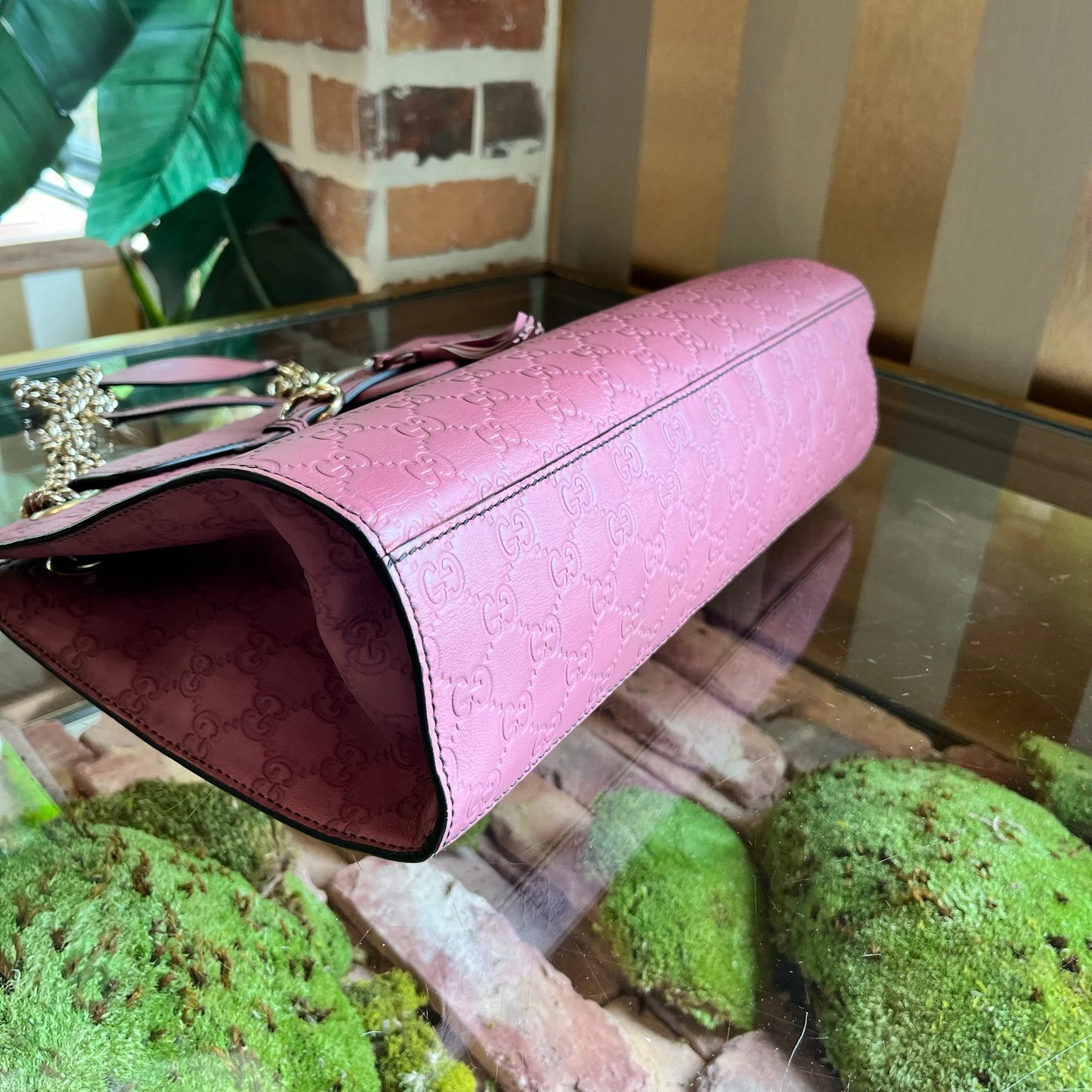 GUCCI Emily Chain Large Guccissima Leather Shoulder Bag