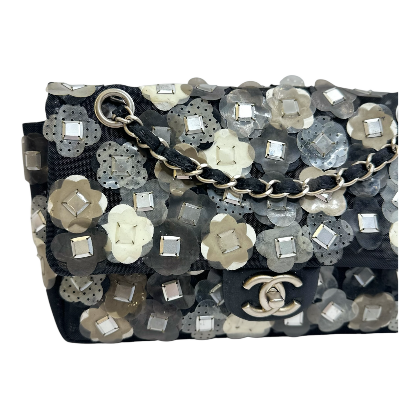 Chanel Mesh Paillette Sequin Flap Black