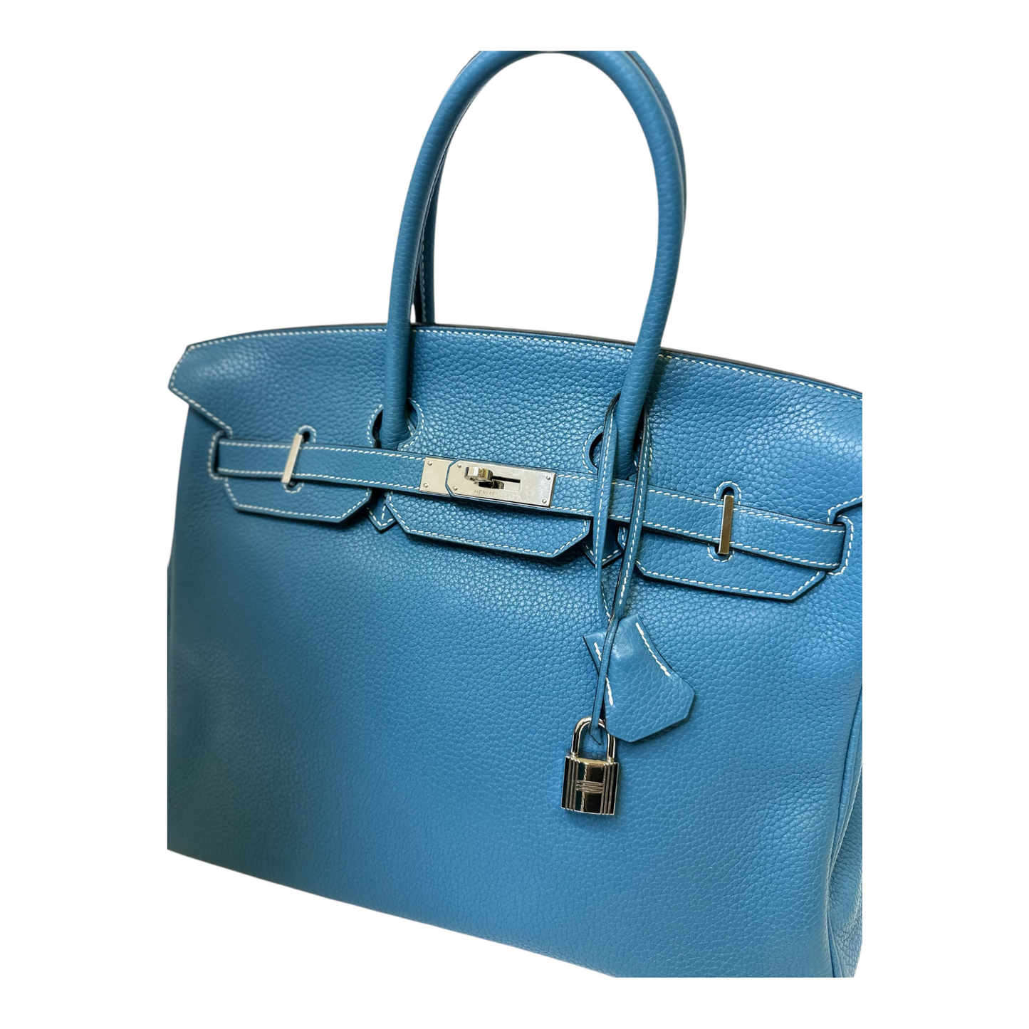 Hermes Birkin 35 Blue Jean Togo Silver Hardware