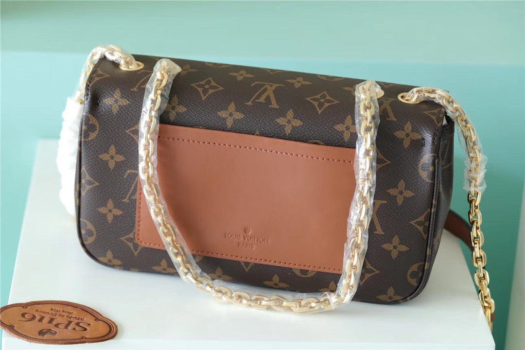 LV MarGLAMIau Monogram Canvas Caramel Brown For Women,  Shoulder and Crossbody Bags 9.6in/24.5cm LV M46127