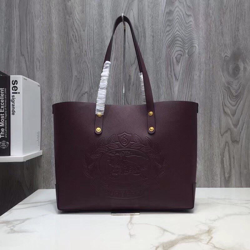 GLAMI Small Embossed Crest Tote Purple For Women, Bags 13.8in/35cm