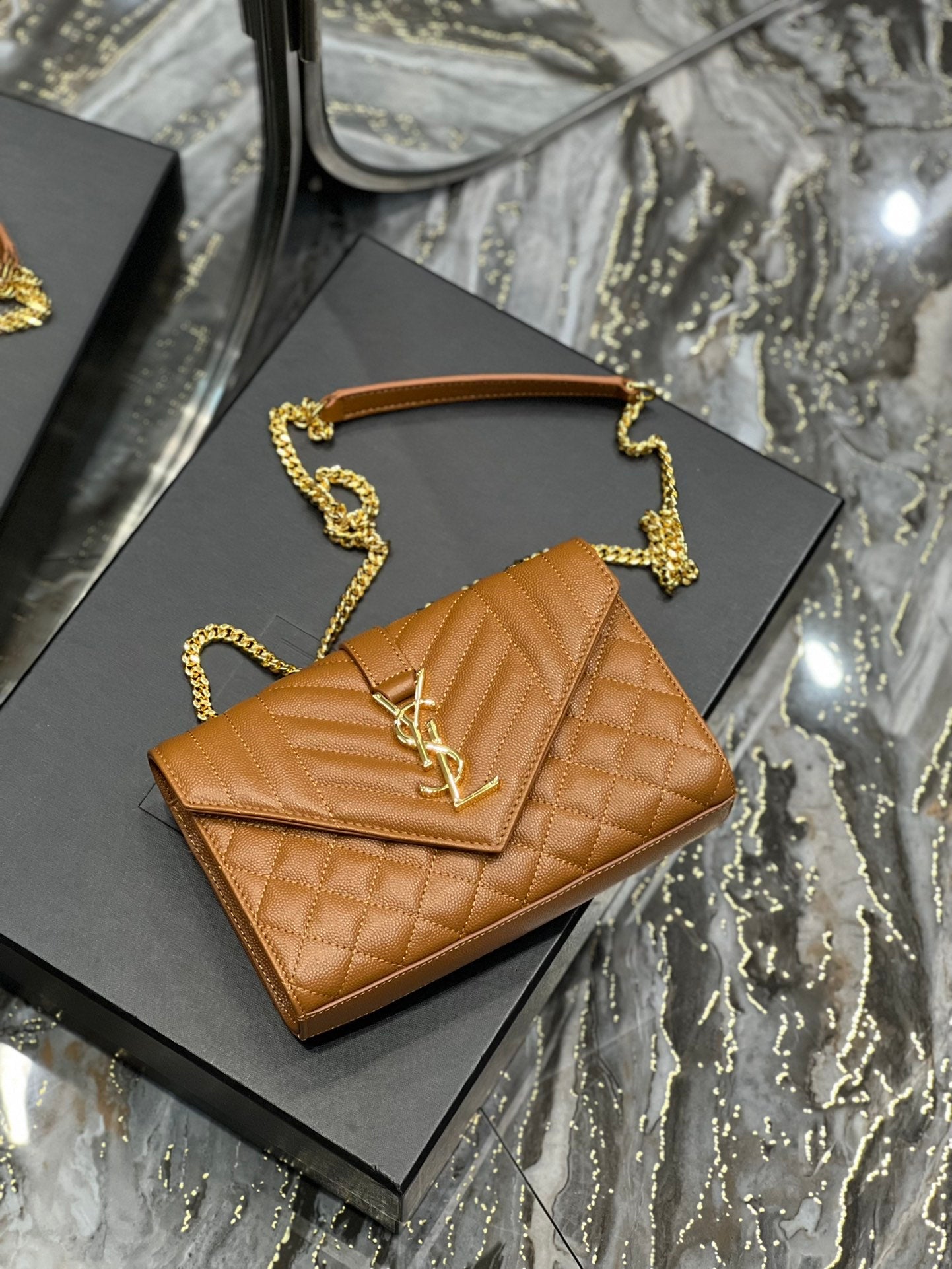 GLAMI Small Bag Dark Natural In Mix Matelasse For Women 8.2in/21cm YSL 600195BOW919207