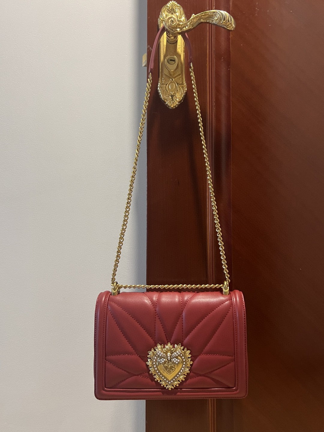 GLAMI Large Devotion Bag In Quilted Nappa Burgundy For Women 10in/26cm GLAMIÃ‚Â 