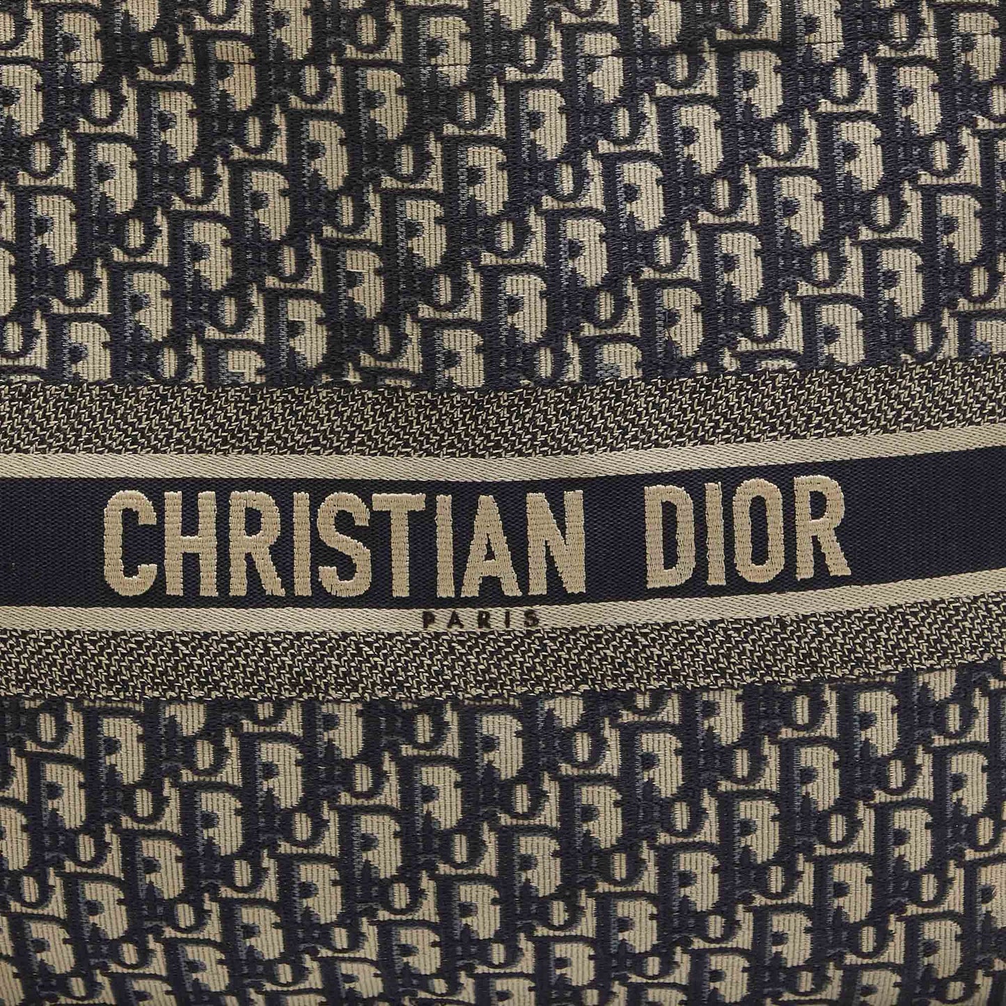 Dior Navy Oblique Embroidered Canvas Large Book Tote