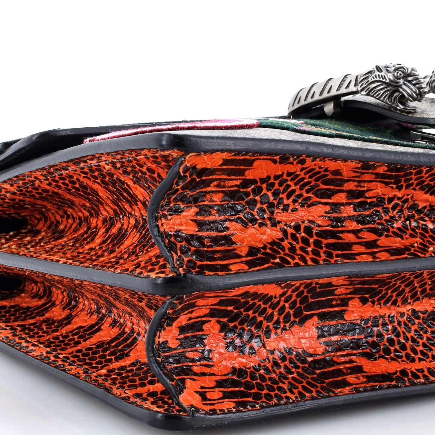 Dionysus Bag Embroidered GG Coated Canvas with Python Medium