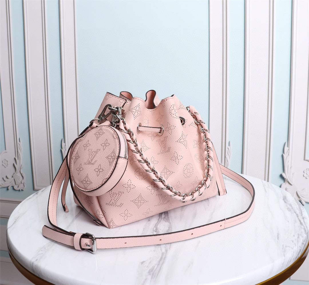 LV Bella Bucket Bag Mahina Magnolia Pink For Women, WomenÃ¢â‚¬â„¢s Handbags, Shoulder And Crossbody Bags 7.5in/22cm LV M57068