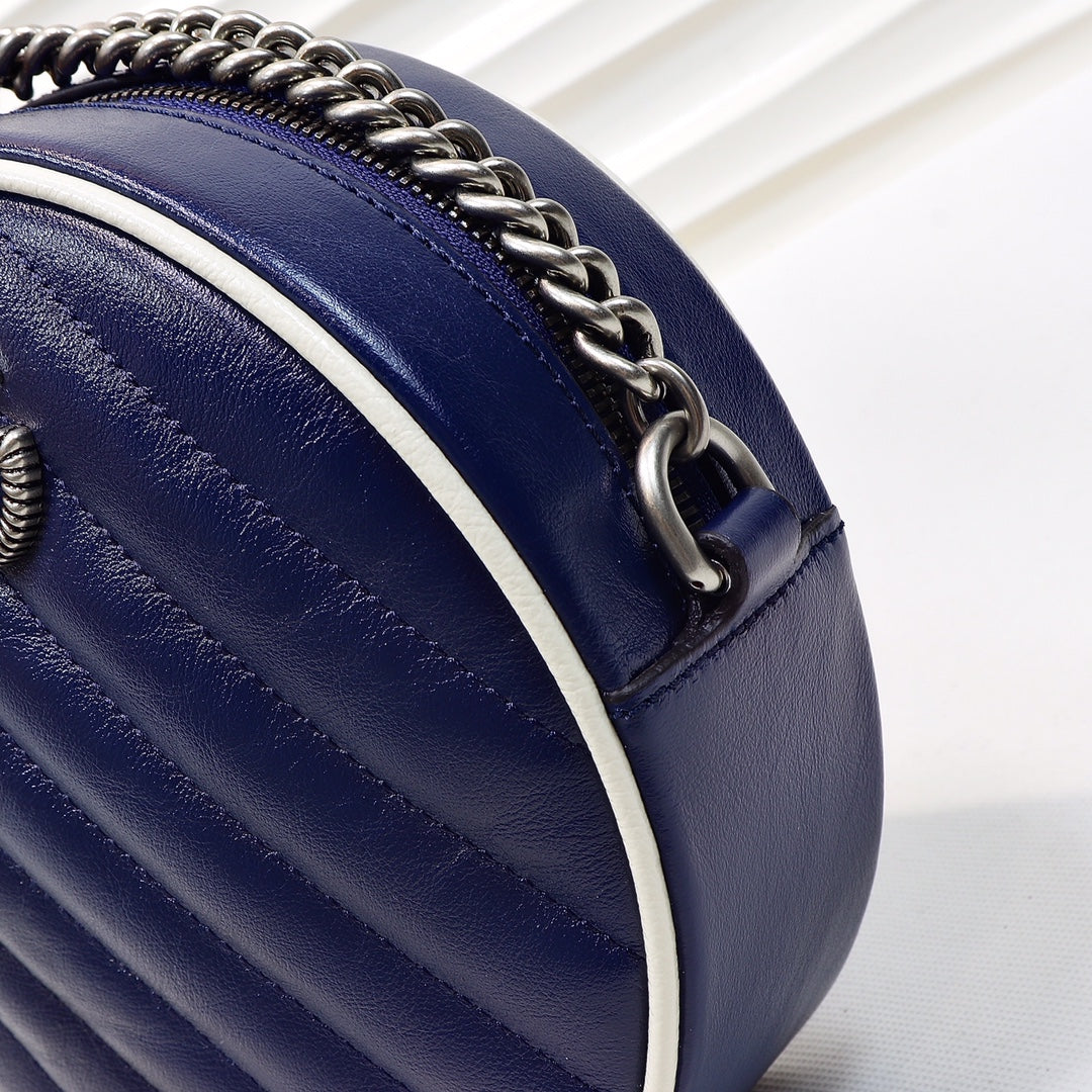 Glami Marmont Mini Round Shoulder Bag Blue For Women 7in/18cm Glami