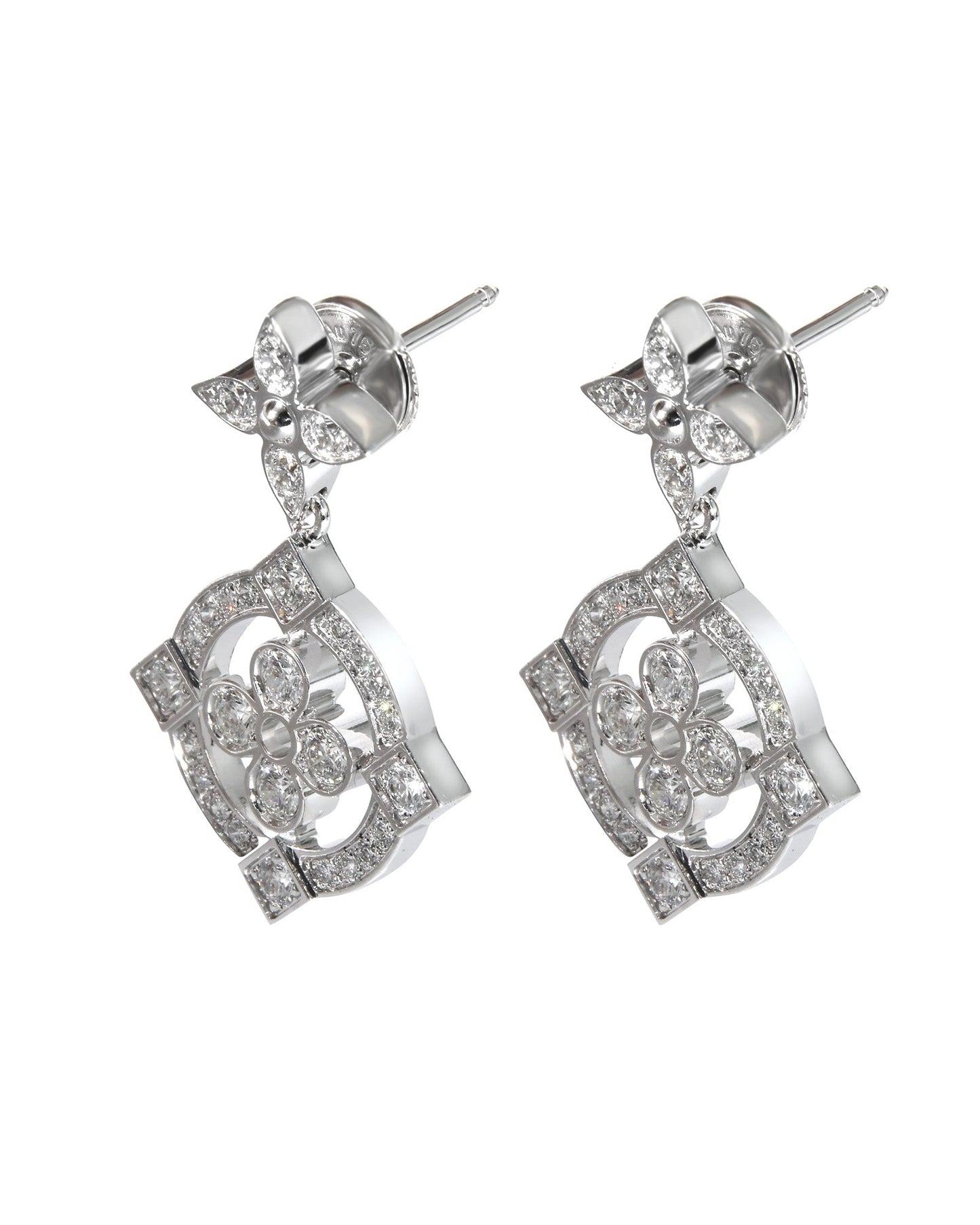 Louis Vuitton Dentelle Earrings in 18K White Gold 0.80 Ctw