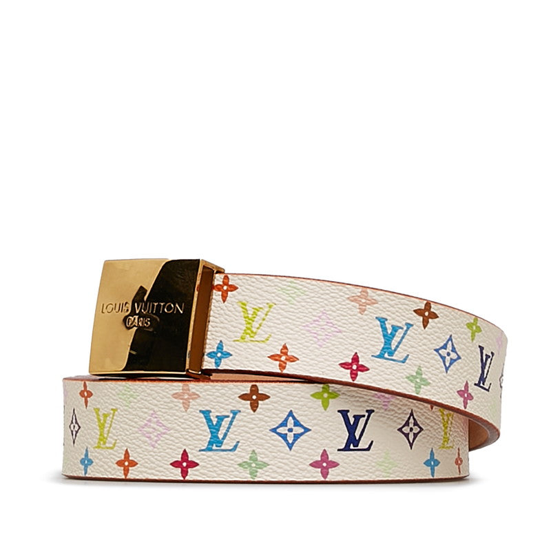 Louis Vuitton Monogram Multicolor Sunshine Belt 80/32 M9270U White PVC Leather  Louis Vuitton