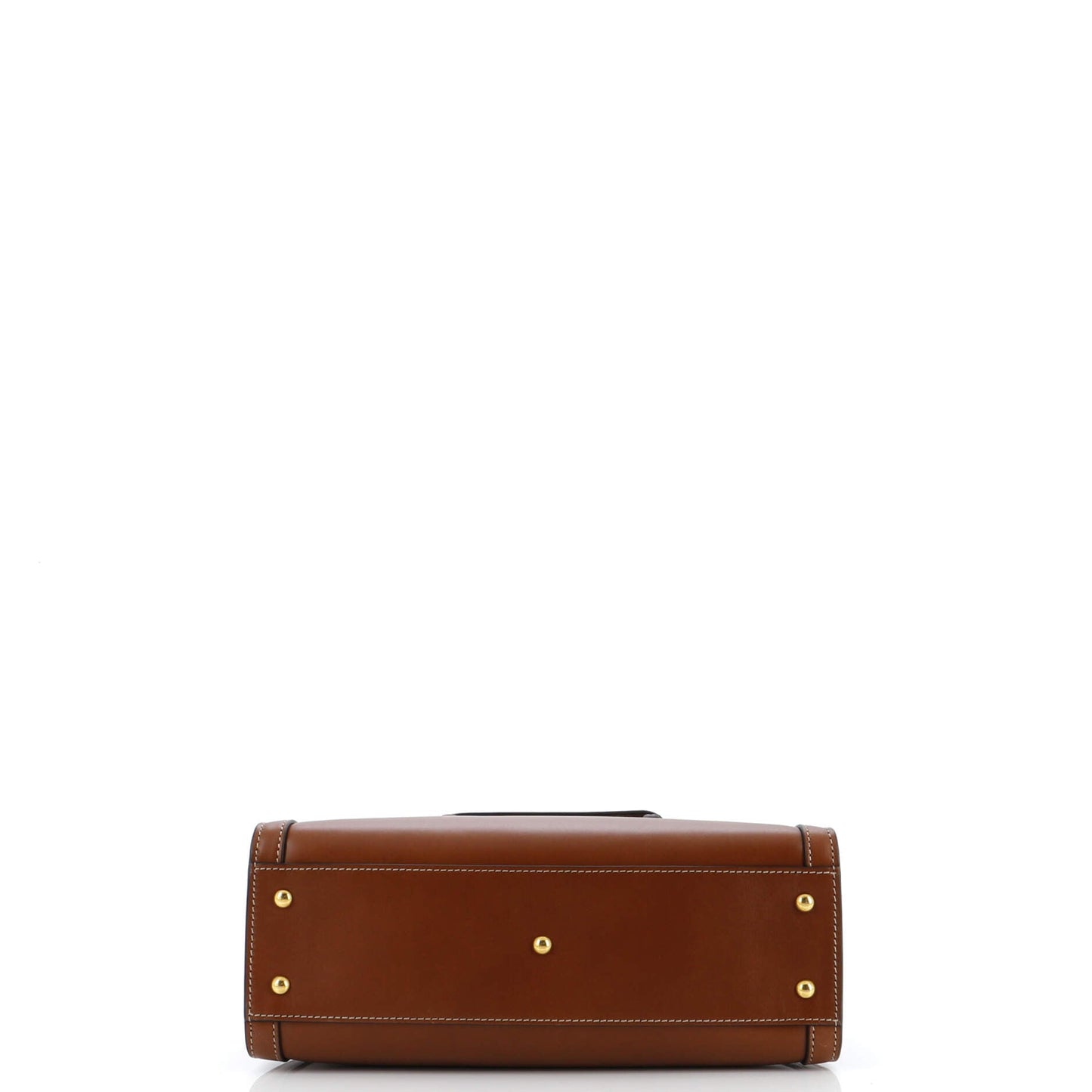Diana NM Logo Bamboo Handle Tote Embossed Leather Small