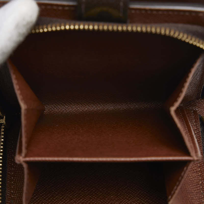 Louis Vuitton Monogram M61667 Double Folded Wallet PVC/Leather Brown