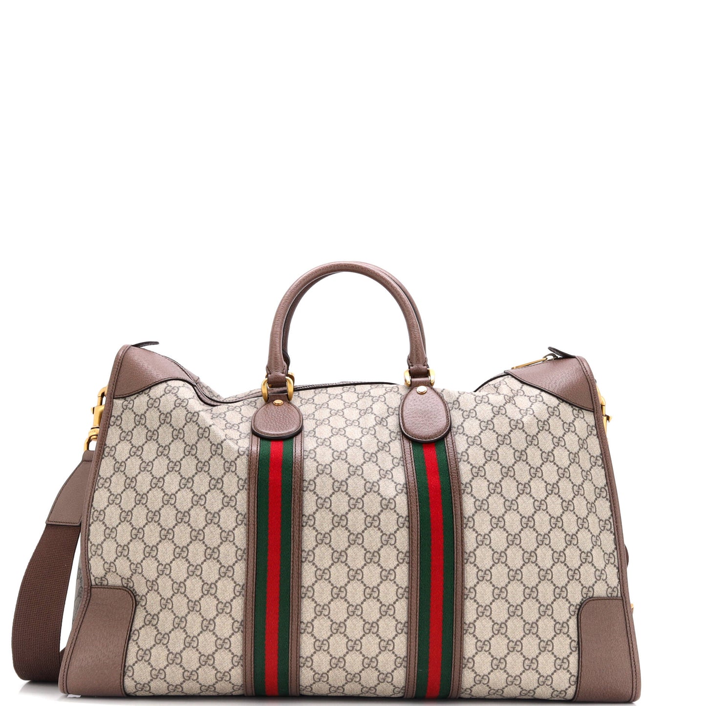 Ophidia Carry On Duffle Bag GG Coated Canvas and Leather Large