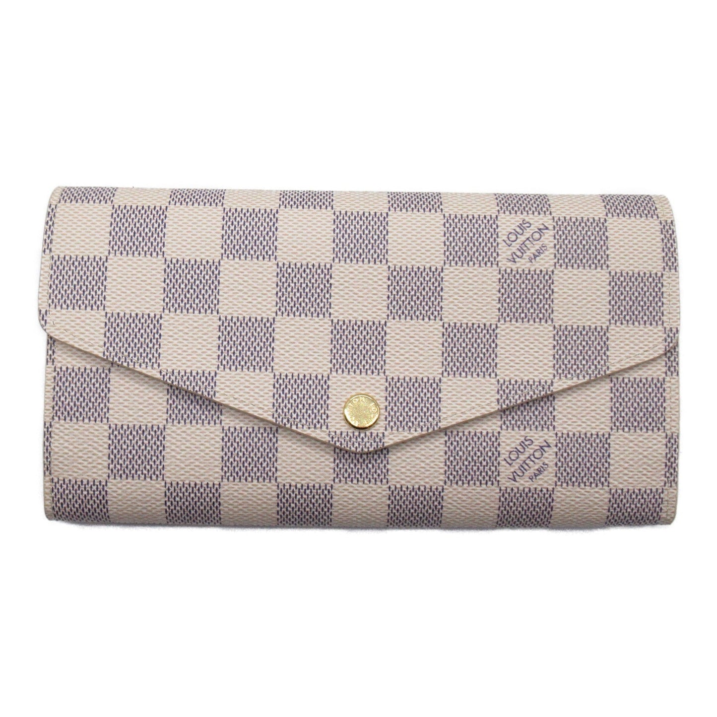 Louis Vuitton Louis Vuitton Portefolio Sarah Double Fold Wallet Wallet PVC Coated Canvas Damier Azul   White N63208