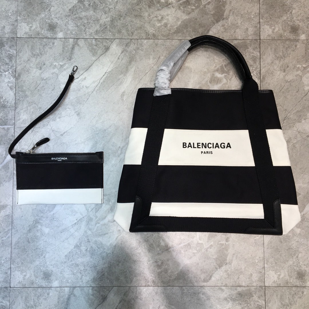 Balen Navy MeGLAMIum Cabas Tote Bag In Black And White, For Women,  Bags 14.1in/36cm