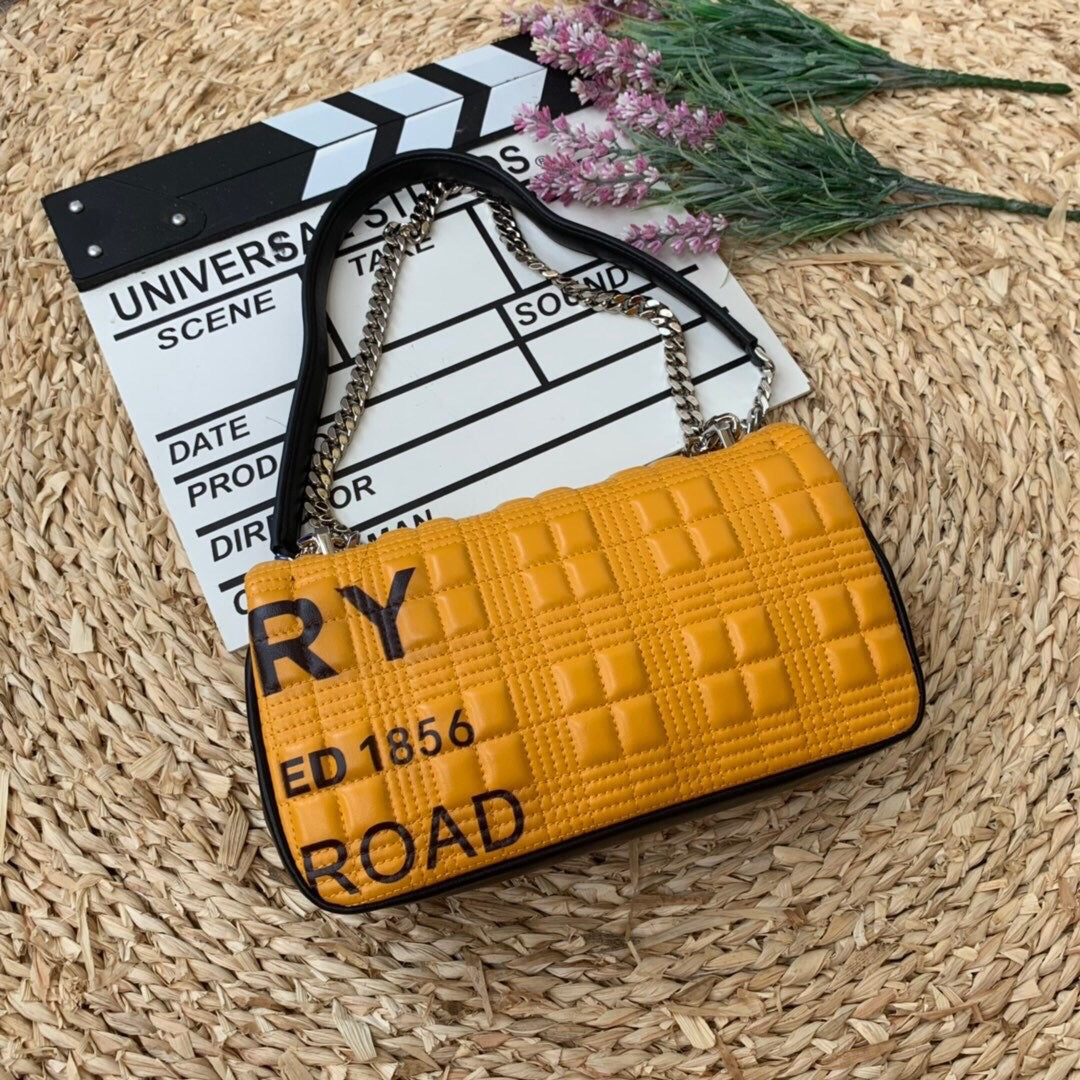 GLAMI Horseferry Print Quilted Small Lola Bag Monogram Orange For Women, Bags 9in/23cm