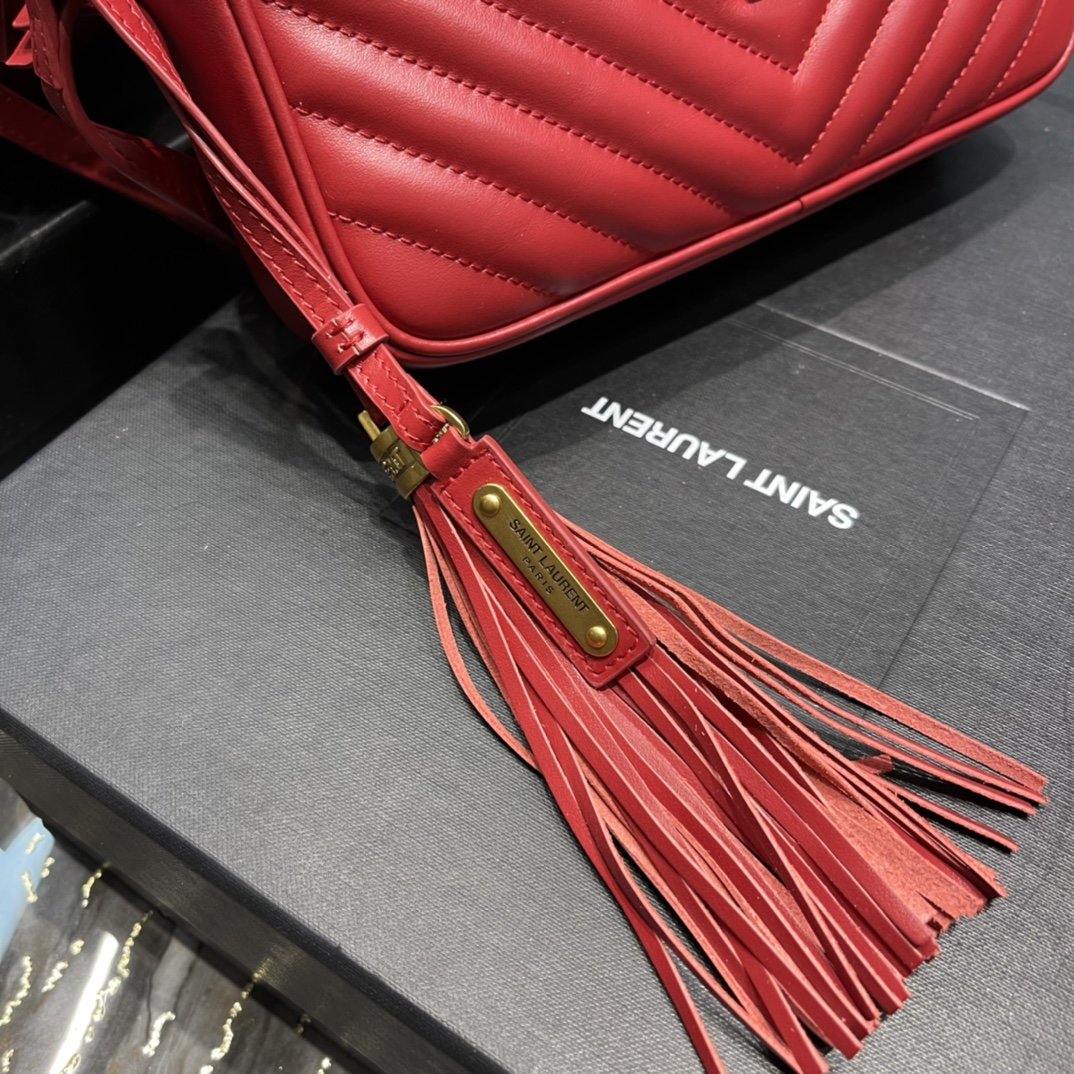 GLAMI Lou Camera Bag Red With Gold Toned Hardware For Women 9in/23cm YSL 612544DV7076008