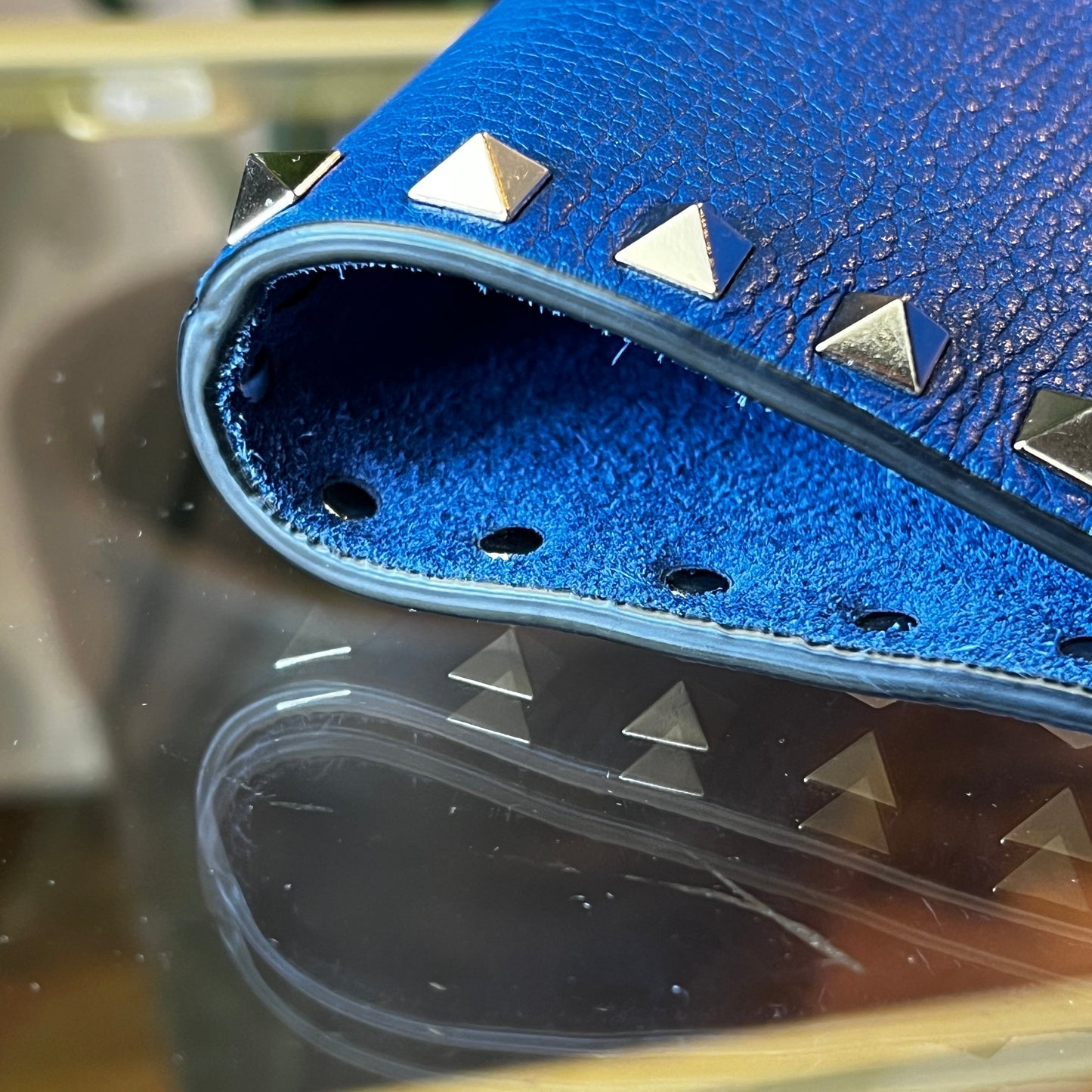 VALENTINO Cobalt Blue  Rockstud Shopping Tote Large