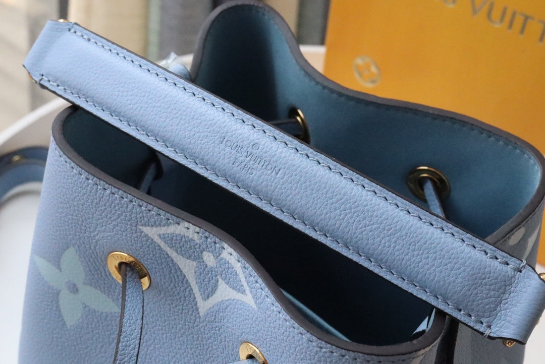 LV NeoNoe GLAMI Bucket Bag Monogram Empreinte Blue For Women, WomenÃ¢â‚¬â„¢s Handbags, Shoulder Bags 7.9in/20cm LV M45709
