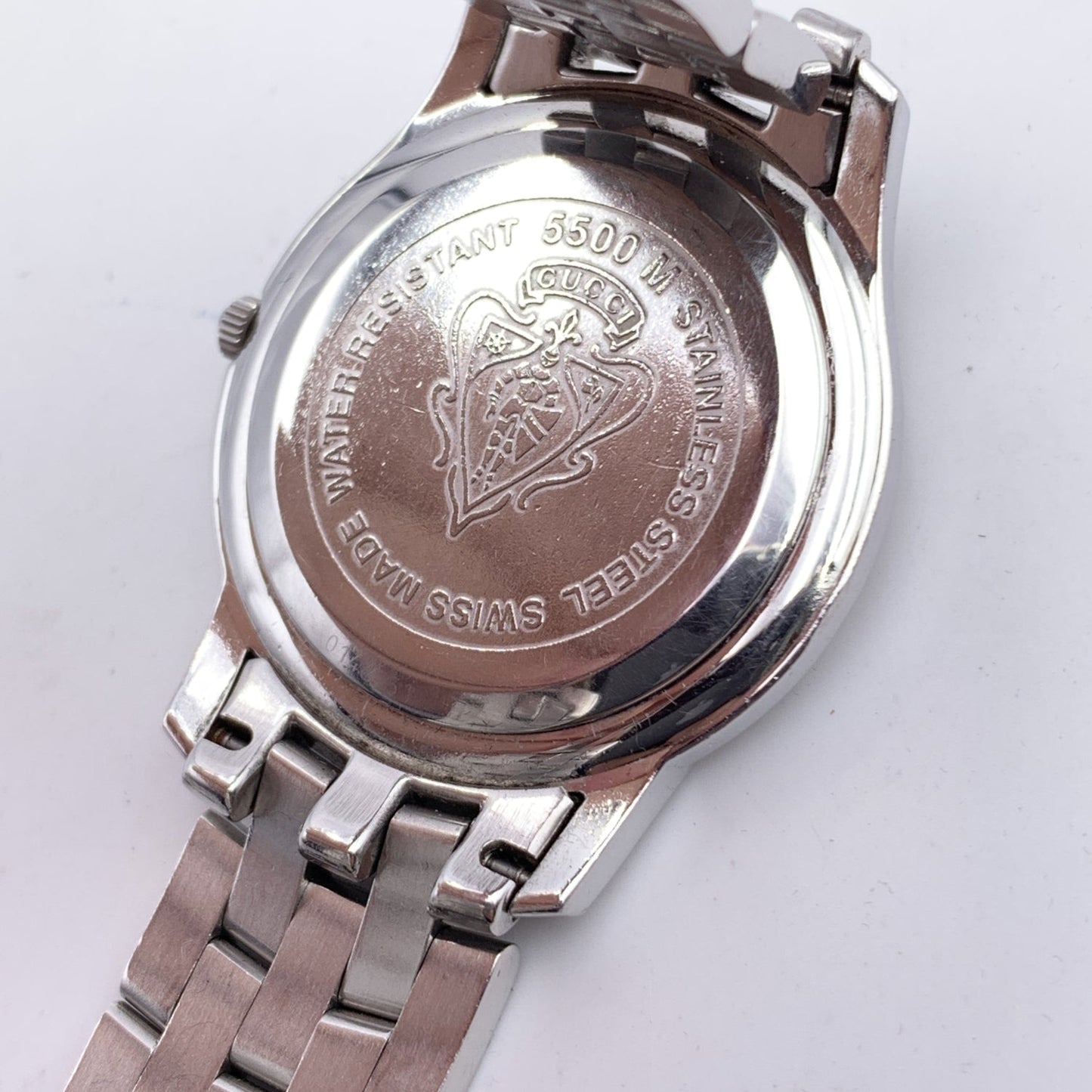 GUCCI Stainless Steel Mod 5500 M Watch Date Indicator Black