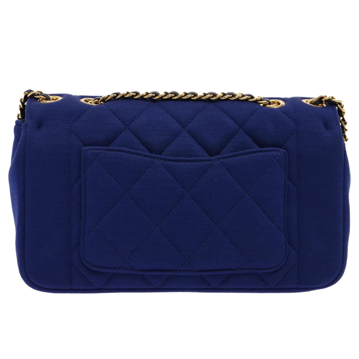 CHANEL Diana Matelasse Chain Shoulder Bag Canvas Blue CC 70391A