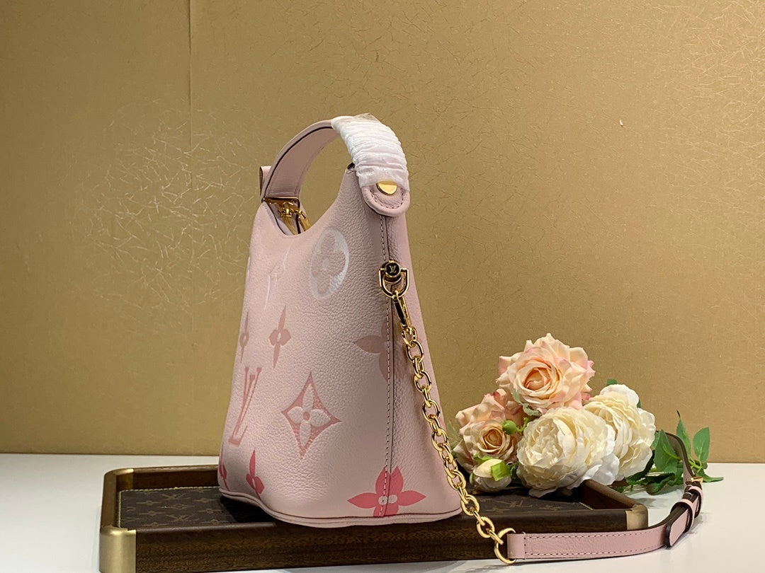 LV MarsGLAMIallow Hobo Bag Monogram Empreinte Pink For Women,  Shoulder And Crossbody Bags 9.4in/24cm LV M45697
