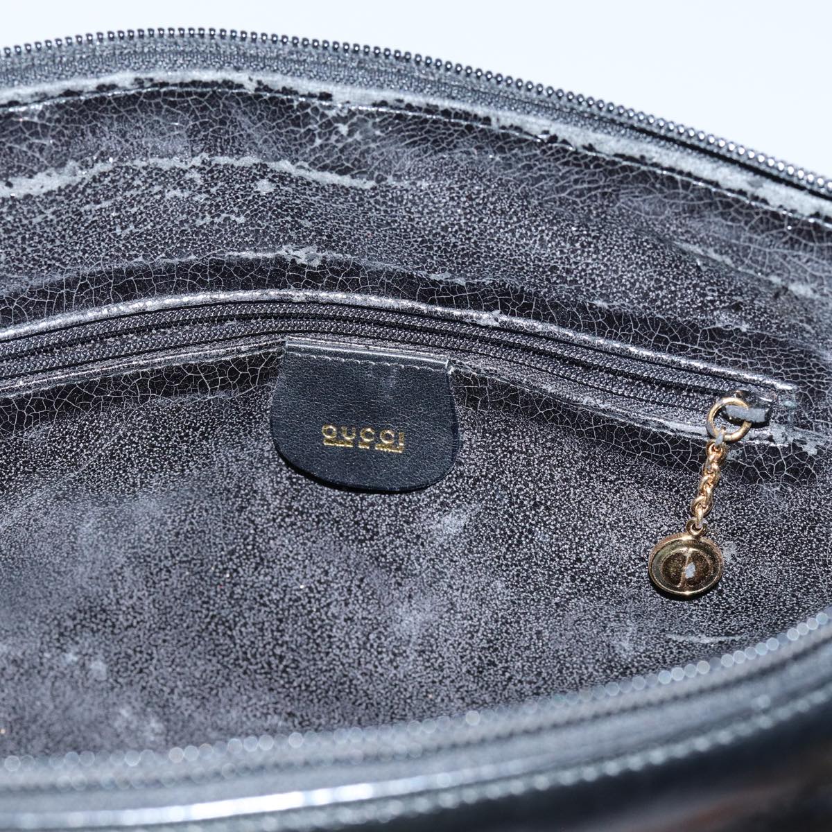 GUCCI Bamboo Hand Bag Leather 2way Black 70622