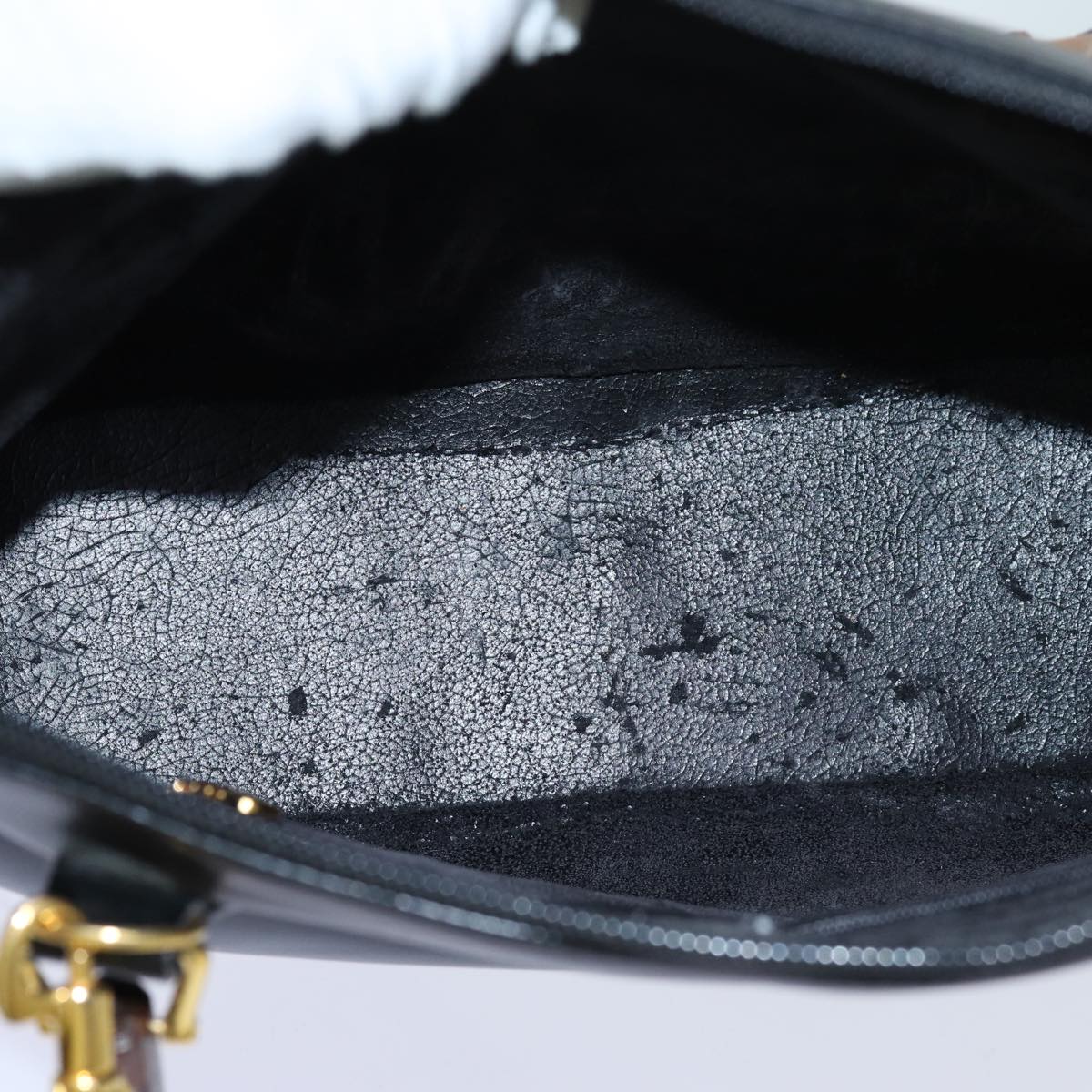 GUCCI Bamboo Hand Bag Leather 2way Black 70622