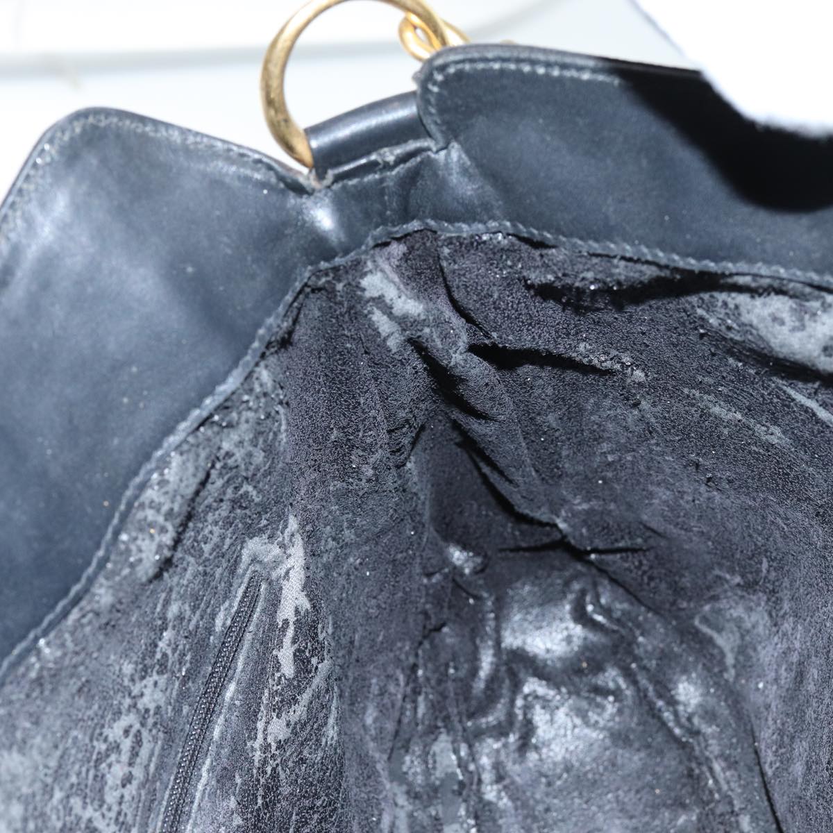 GUCCI Bamboo Shoulder Bag Suede 2way Black 70624
