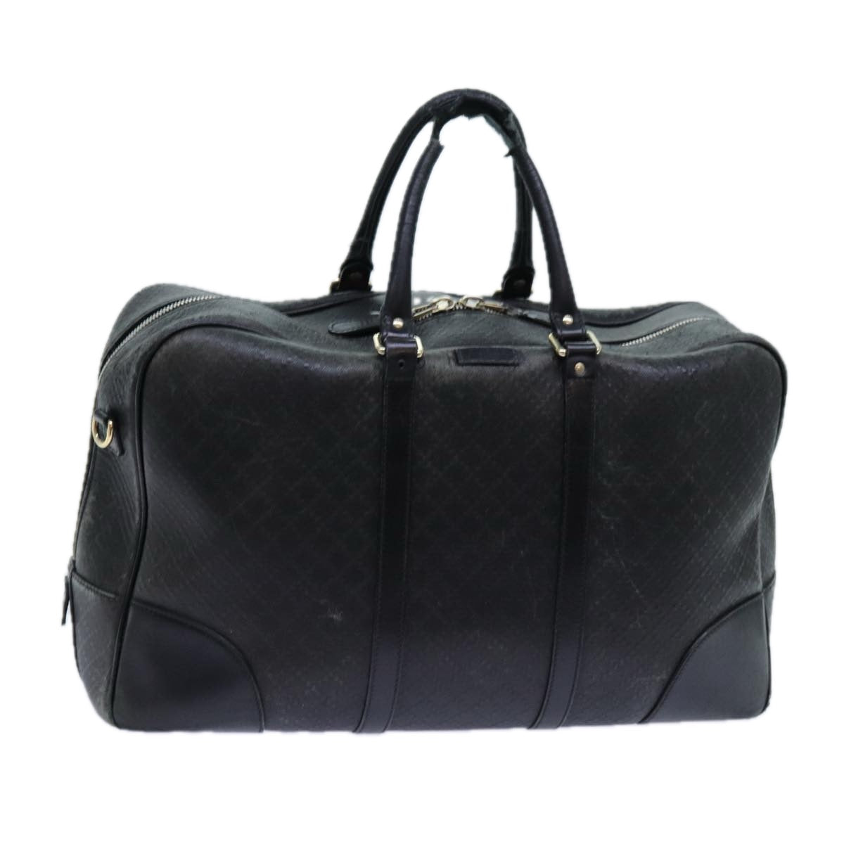 GUCCI Diamante Boston Bag Canvas Black 353394 70683