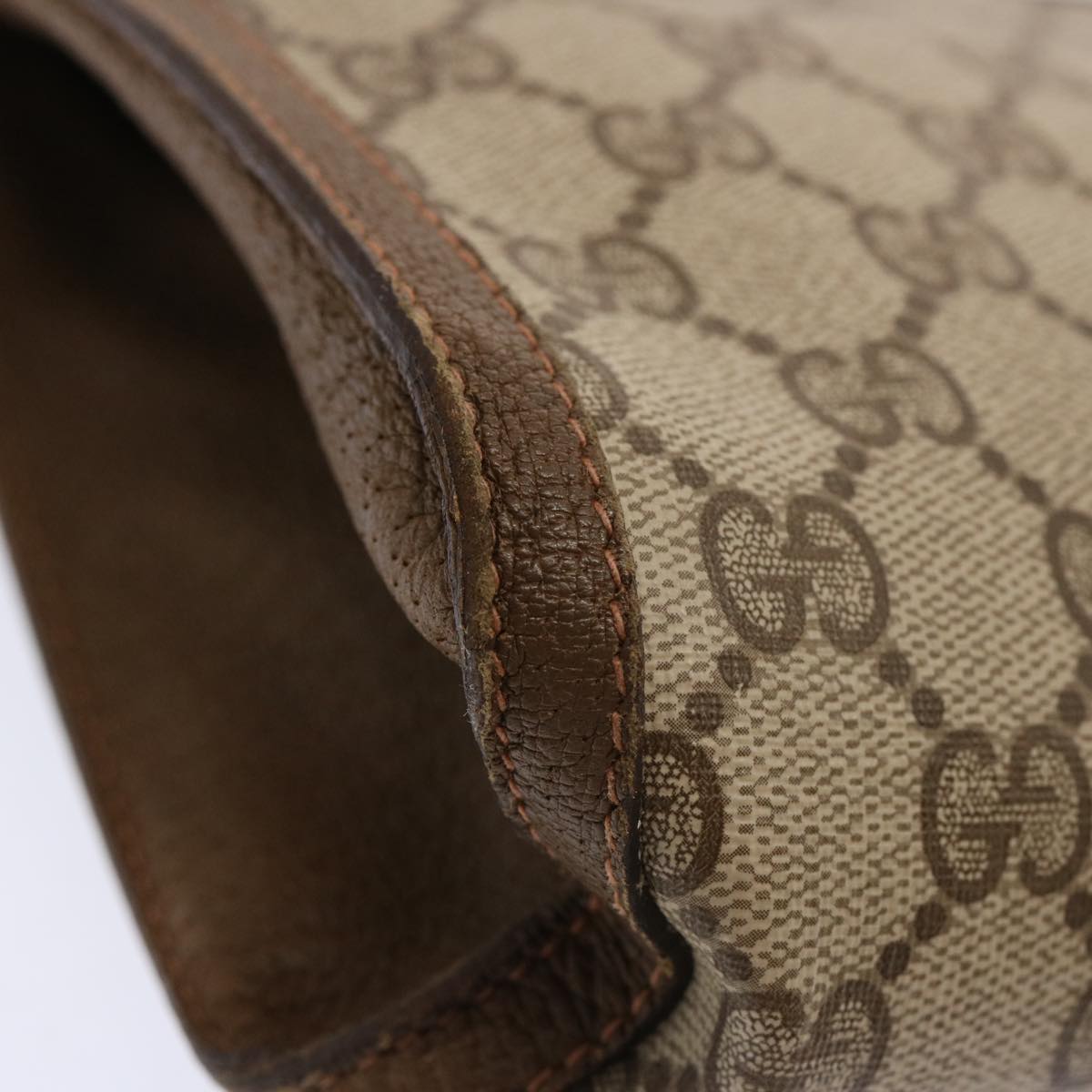 GUCCI GG Supreme Web Sherry Line Clutch Bag PVC Beige Red 89 01 033 70726