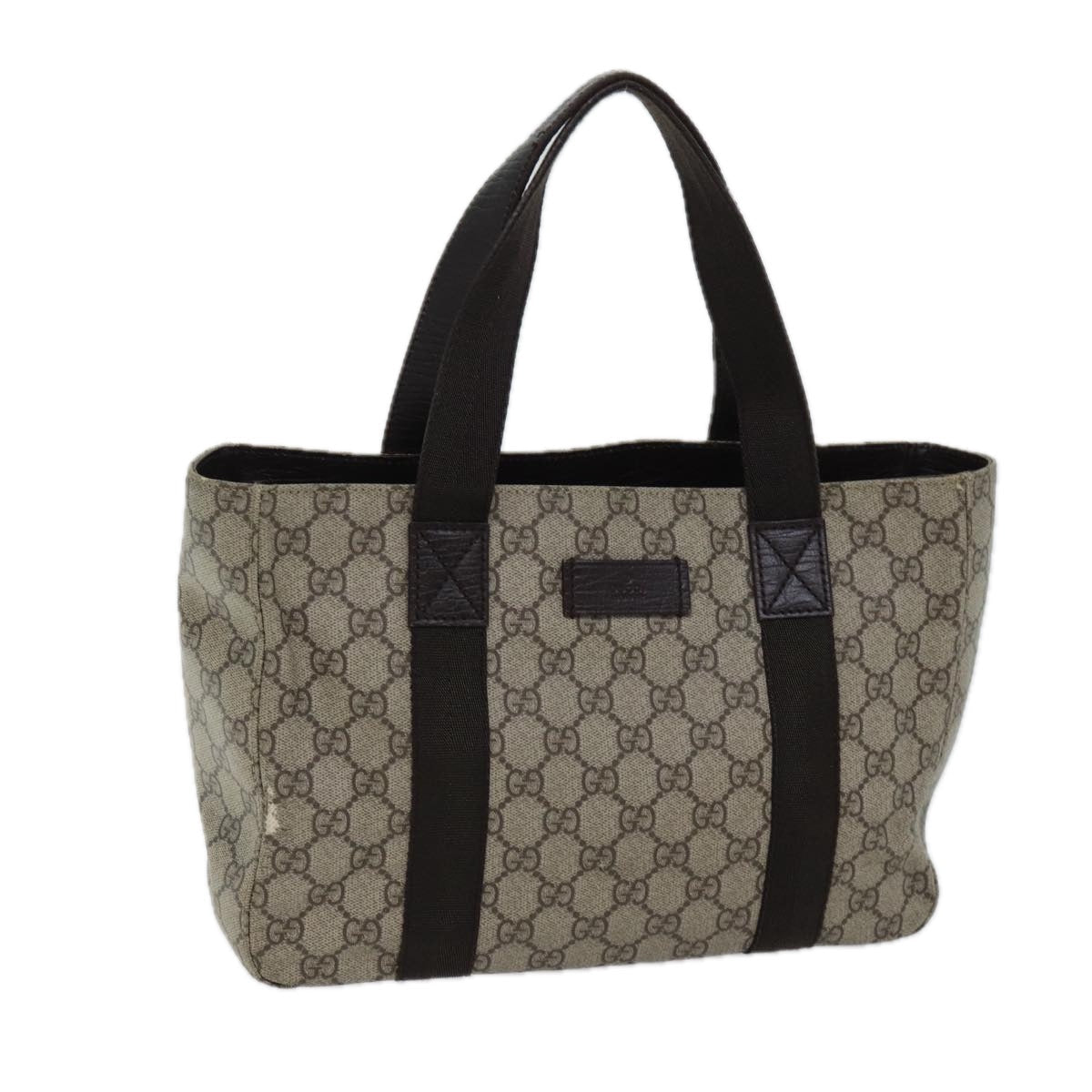 GUCCI GG Supreme Hand Bag PVC Beige 141976 70862