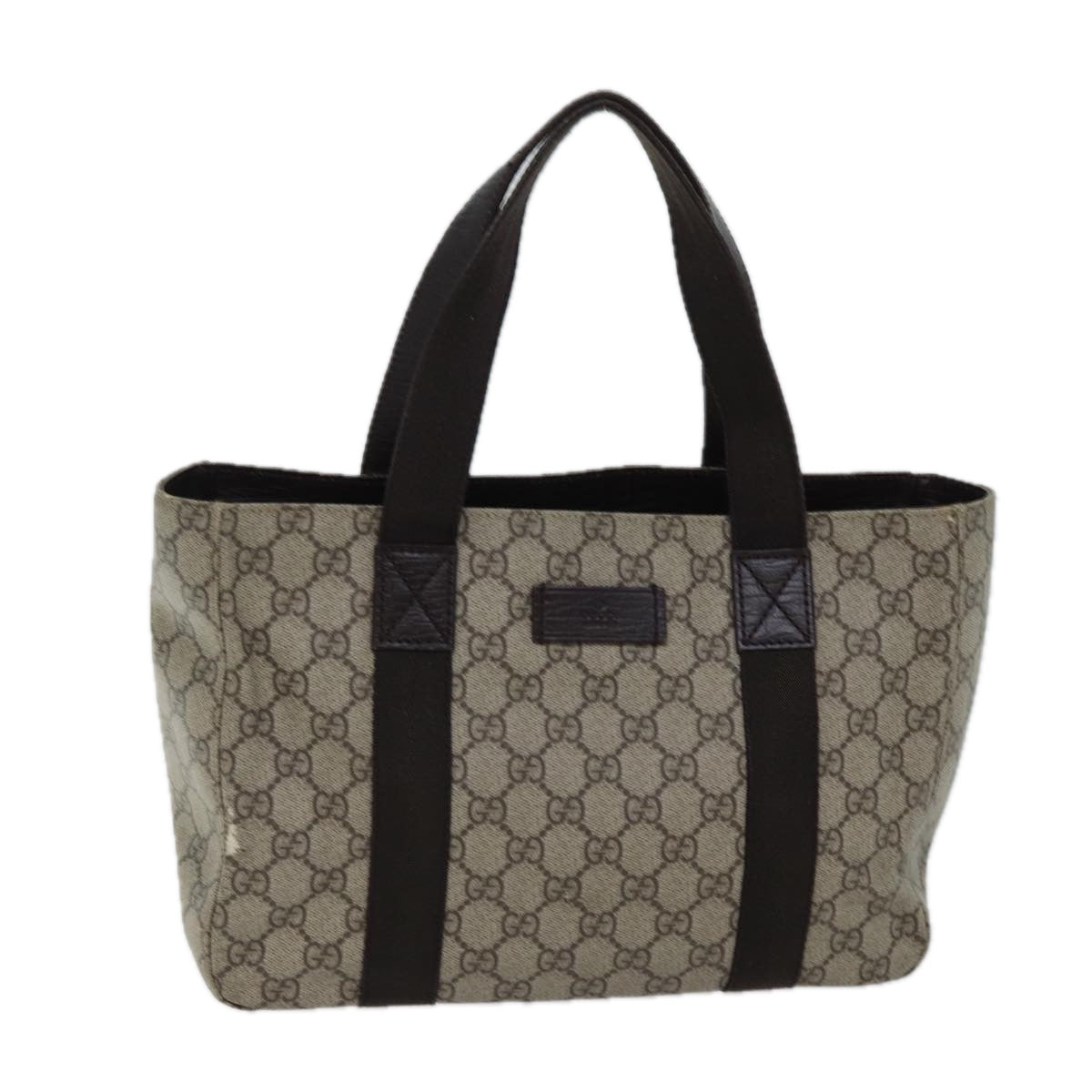 GUCCI GG Supreme Hand Bag PVC Beige 141976 70862