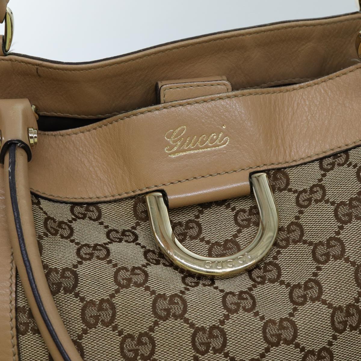 GUCCI GG Canvas Shoulder Bag Beige 211982 70870