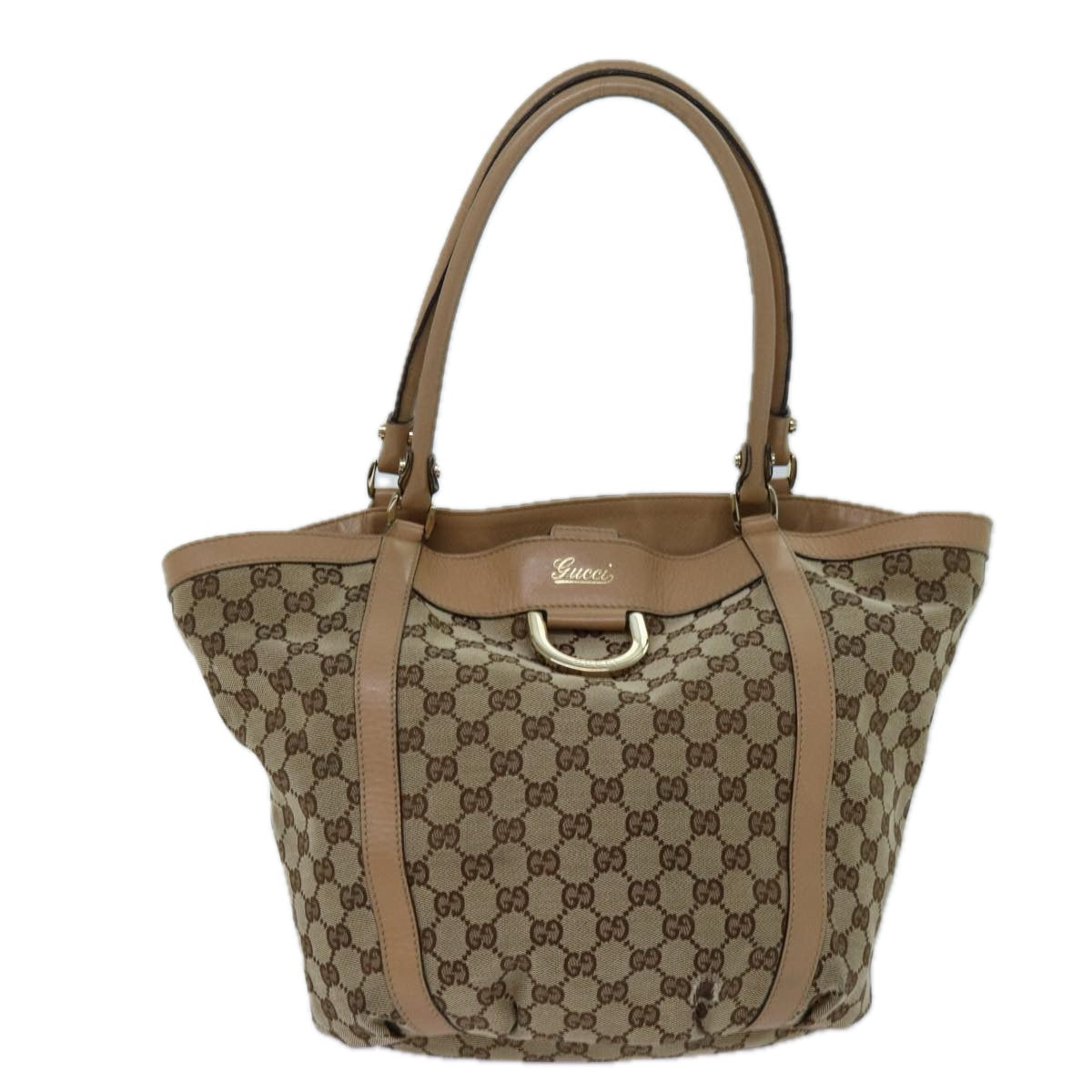 GUCCI GG Canvas Shoulder Bag Beige 211982 70870