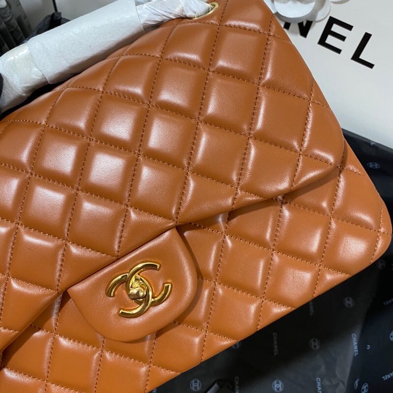 CHLLarge Classic Handbag Gold Hardware Brown For Women Handbags, Shoulder Bags 11.8in/30cm