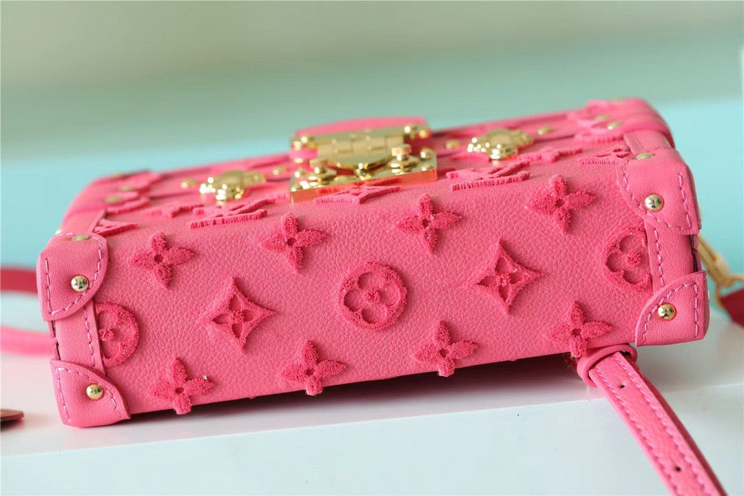 LV Petite Malle Tufted GlamIuo Pink For Women,  Shoulder And Crossbody Bags 7.9in/20cm LV M20745
