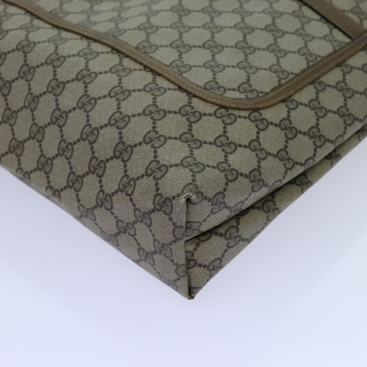 GUCCI GG Canvas Web Sherry Line Tote Bag PVC Beige Green Red 71028