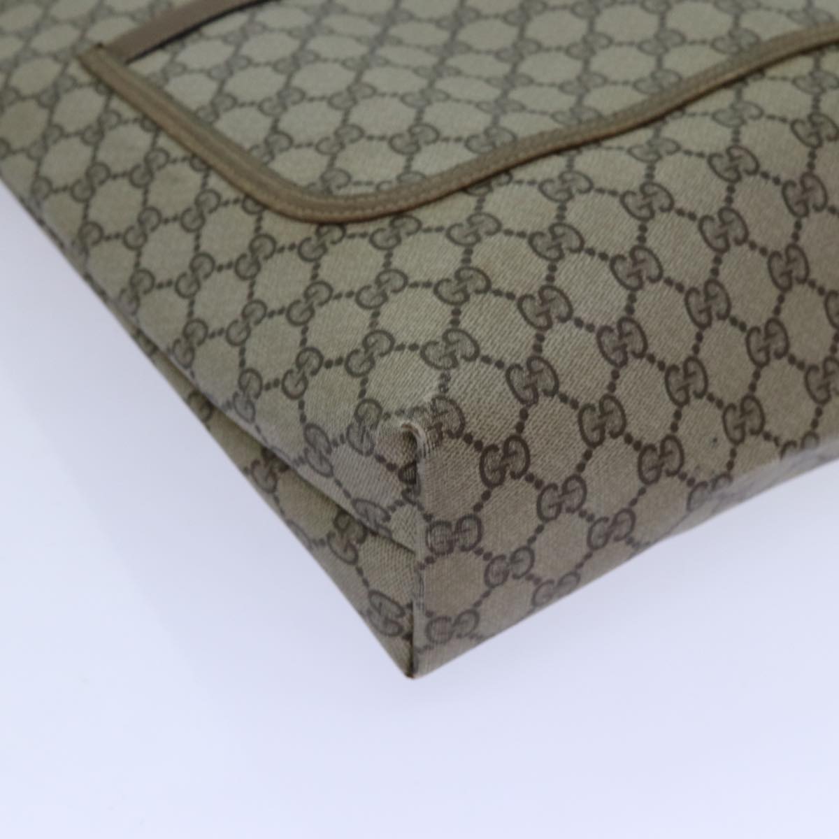 GUCCI GG Canvas Web Sherry Line Tote Bag PVC Beige Green Red 71028