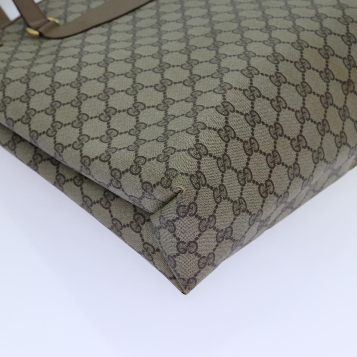 GUCCI GG Canvas Web Sherry Line Tote Bag PVC Beige Green Red 71030