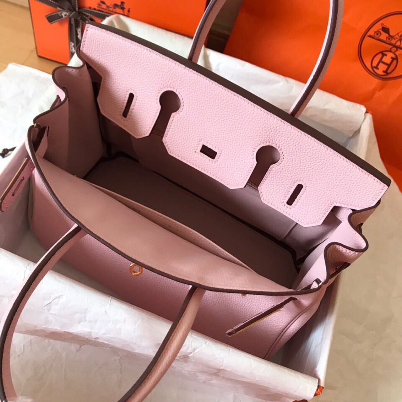 GLAMI Birkin Electric Rose Sakura 3Q For Women Gold Toned Hardware 11.8in/30cm