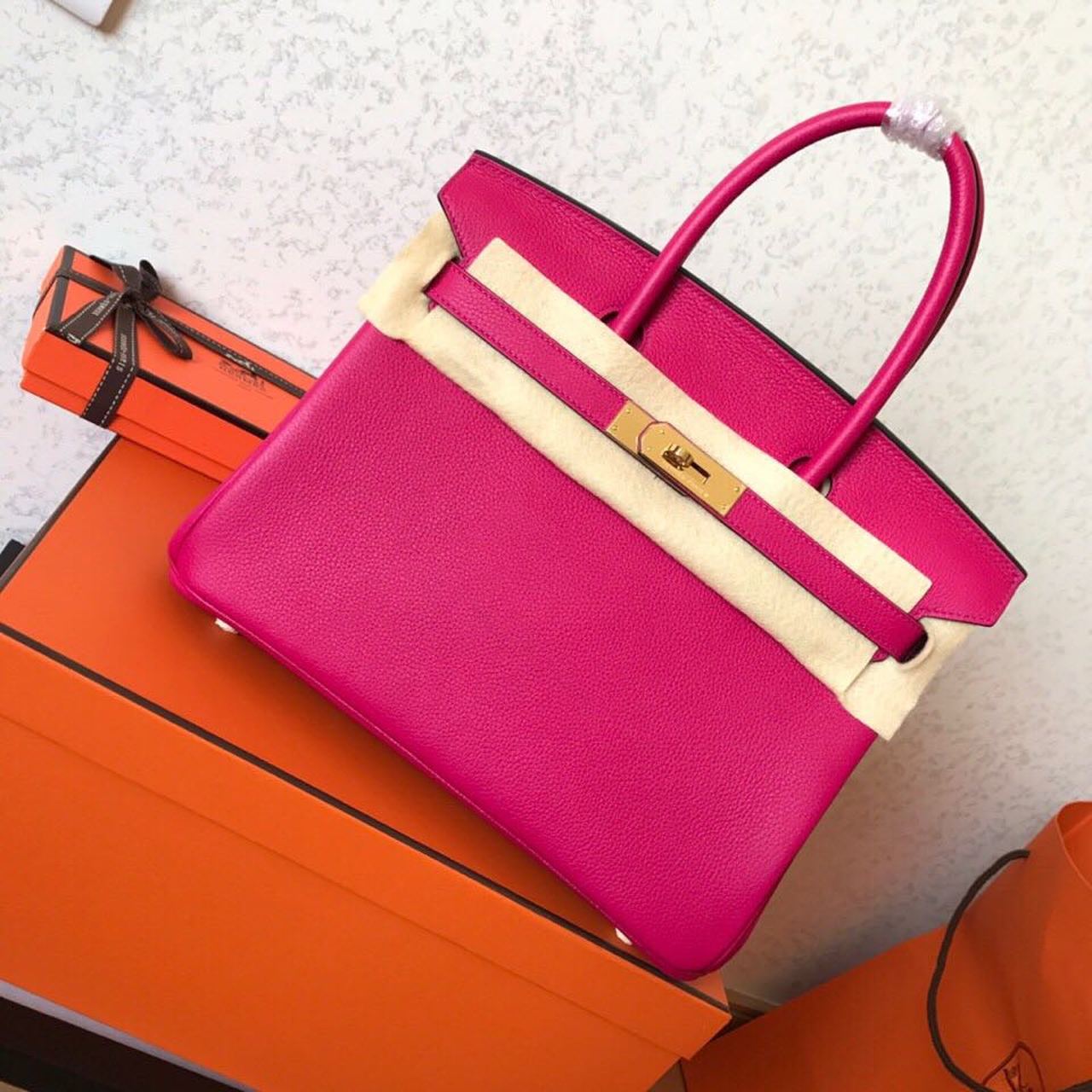 GLAMI Birkin Electric Rose Purple L3 For Women Gold Toned Hardware 11.8in/30cm