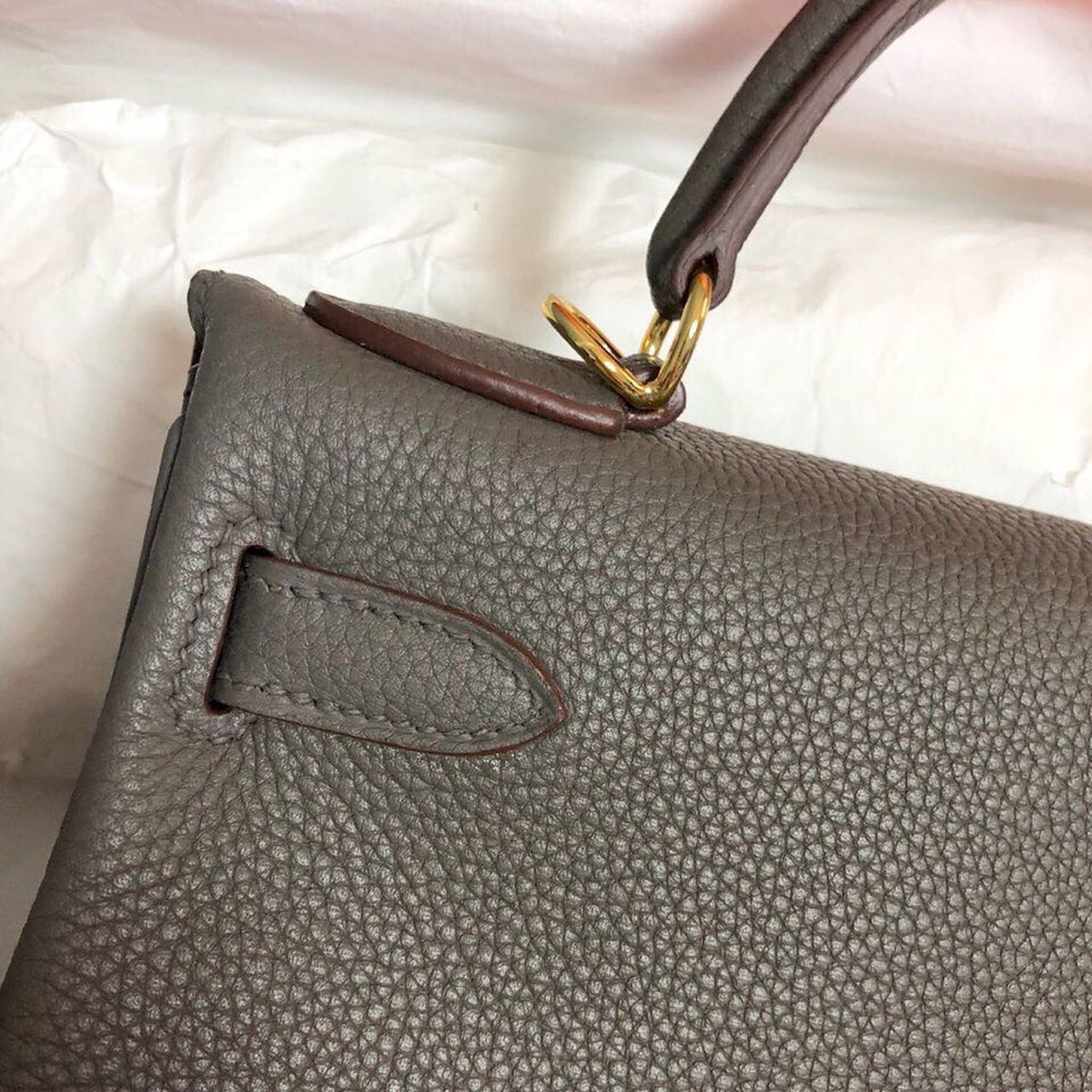 GLAMI Birkin Electric Etoupe CK81 For Women Gold Toned Hardware 11.8in/30cm
