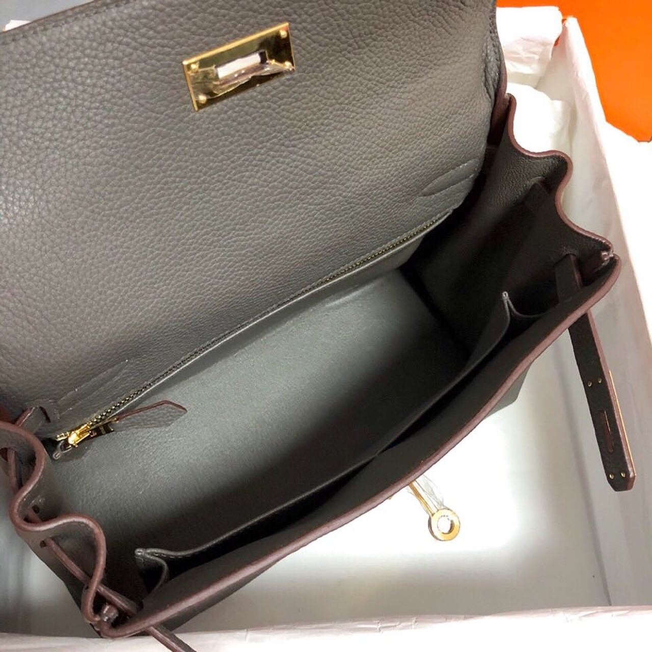 GLAMI Birkin Electric Etoupe CK81 For Women Gold Toned Hardware 11.8in/30cm